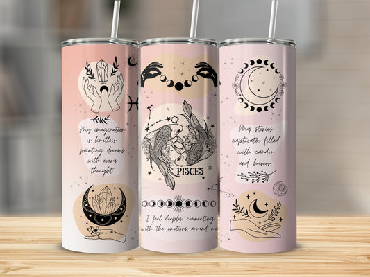 Zodiac Sign Tumblers with Quotes